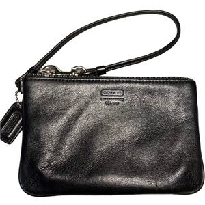Coach Black Leather Wristlet